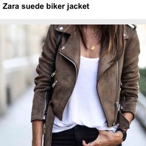 Zara suede moto jacket